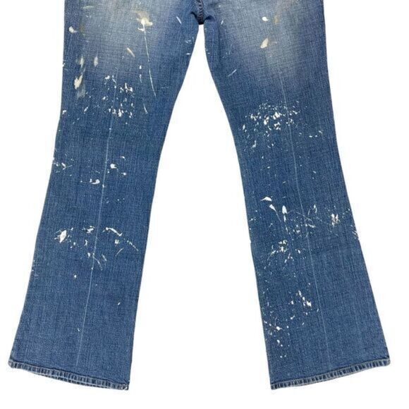 !It Jeans Distressed Paint Splatter Jeans Womens Size 11/12 Blue Denim Pants Y2K - Picture 7 of 13